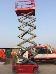 Minh họa hình ảnh xe nâng người dạng cắt kéo